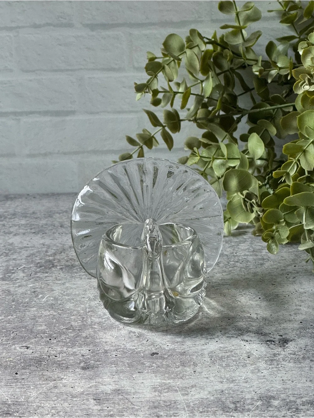 Vintage 70s Avon Glass Turkey Votive Candle Holder 1979